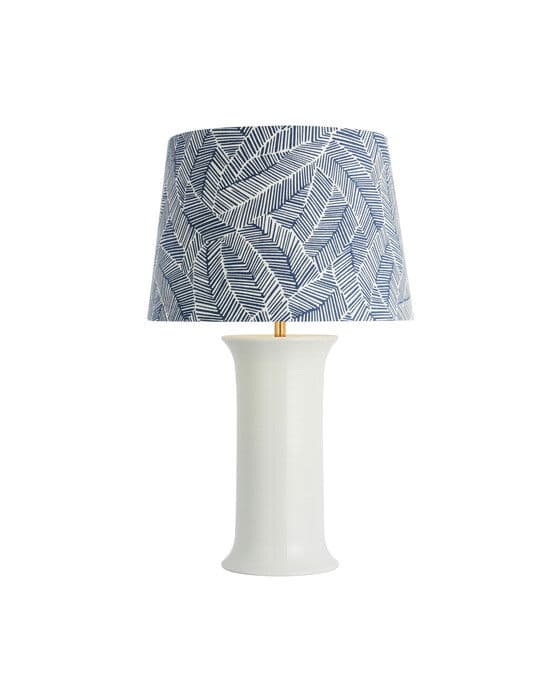 Mallory Table Lamp White/Navy Abstract Leaf