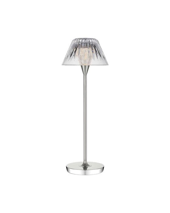 Blaze 16" Rechargeable Table Lamp Polished Nickel/Clear Crystal