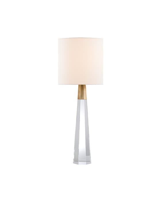 Olsen Table Lamp Crystal and Antique Brass