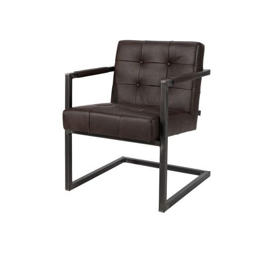 Käsinojallinen Jed-tuoli, nahka, espresso