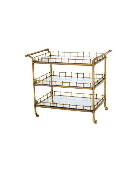 Scarlett, tarjoiluvaunu vintagemessinki S