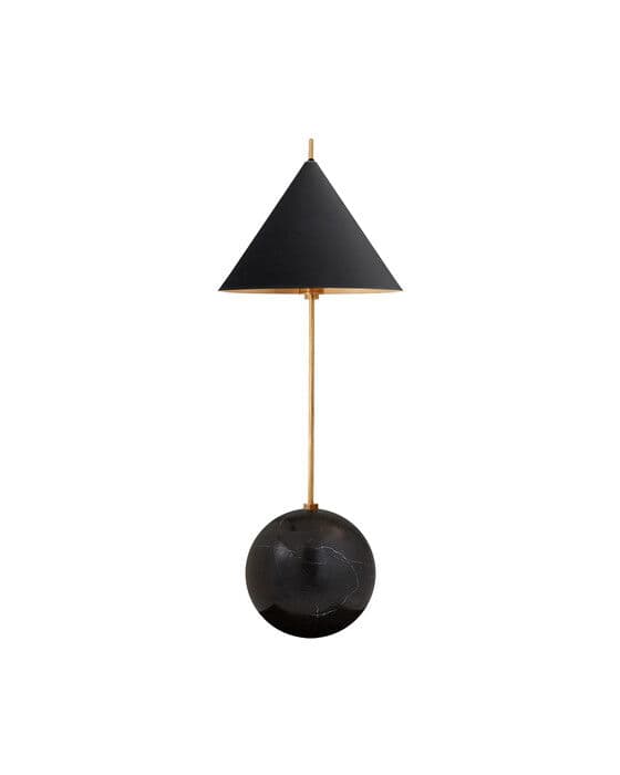Cleo Orb Base Desk Lamp Antique Brass/black