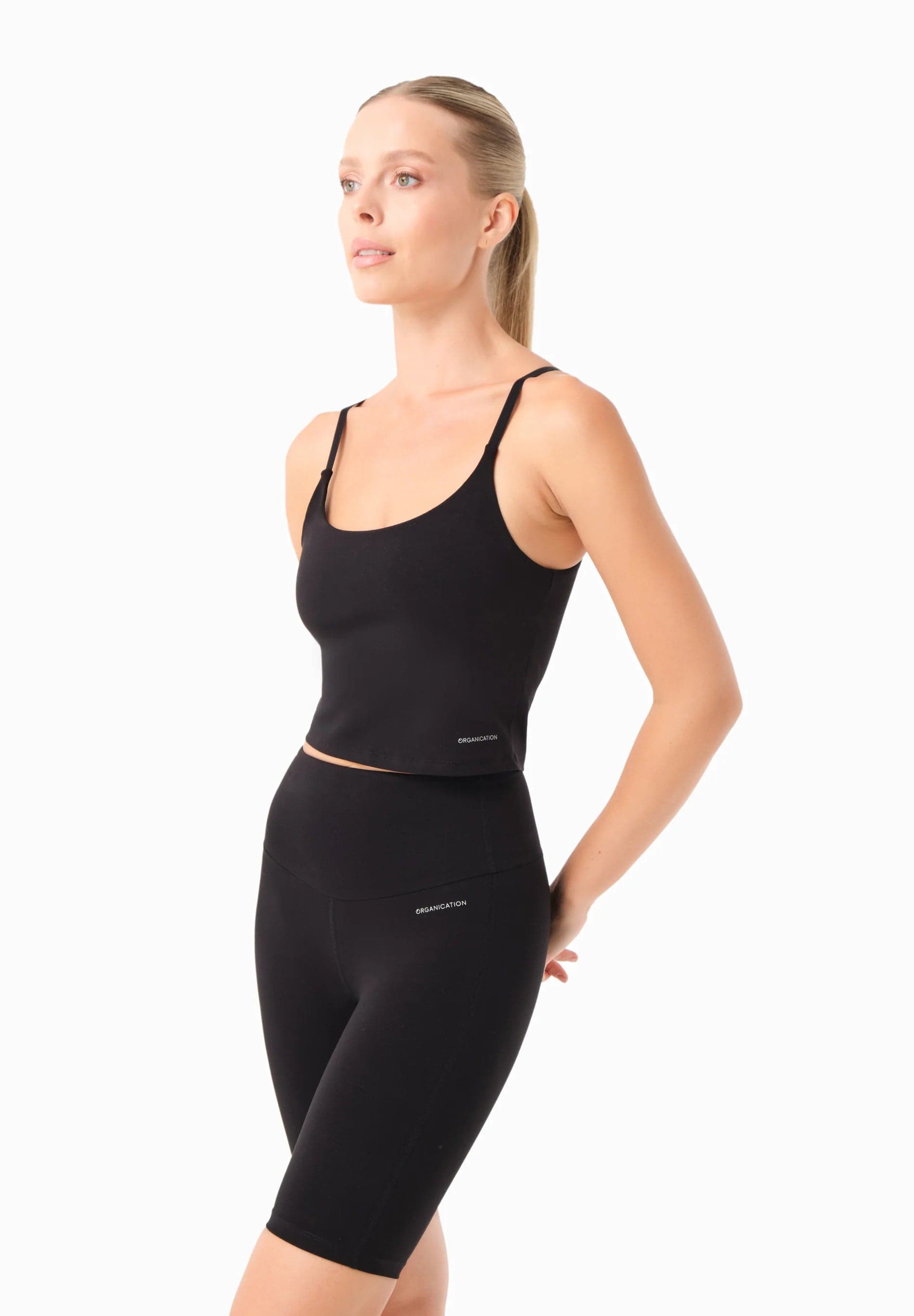 Tarra Cotton Crop Top Black