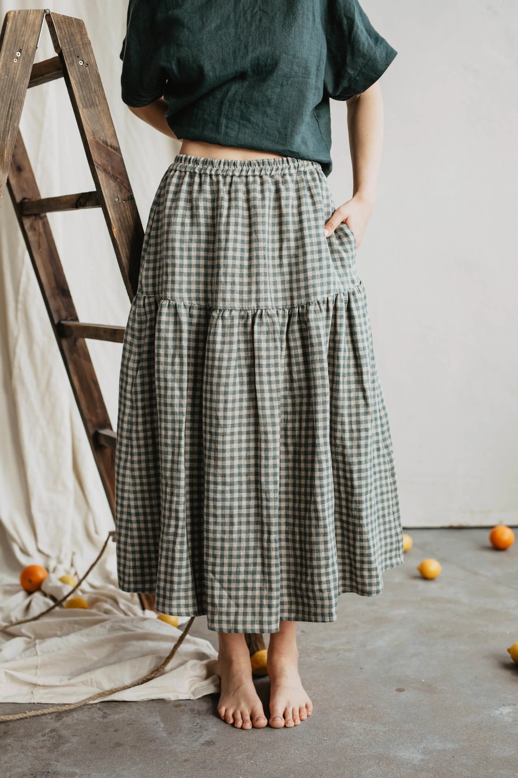 Vakarė Linen Skirt