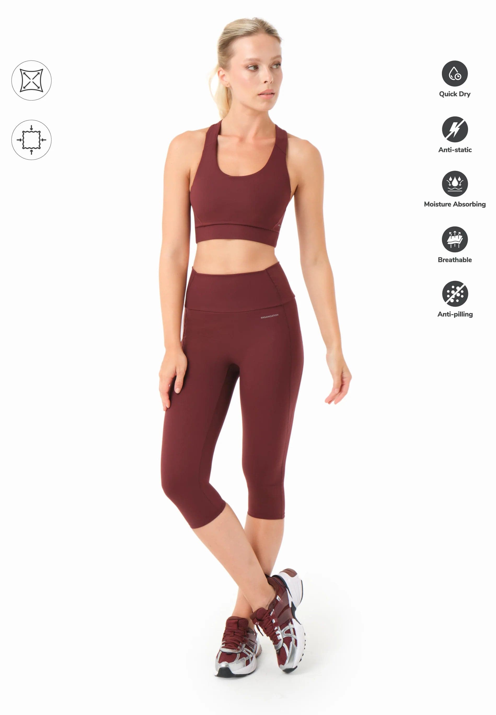 Lailla Capri Leggingsit Bordeaux