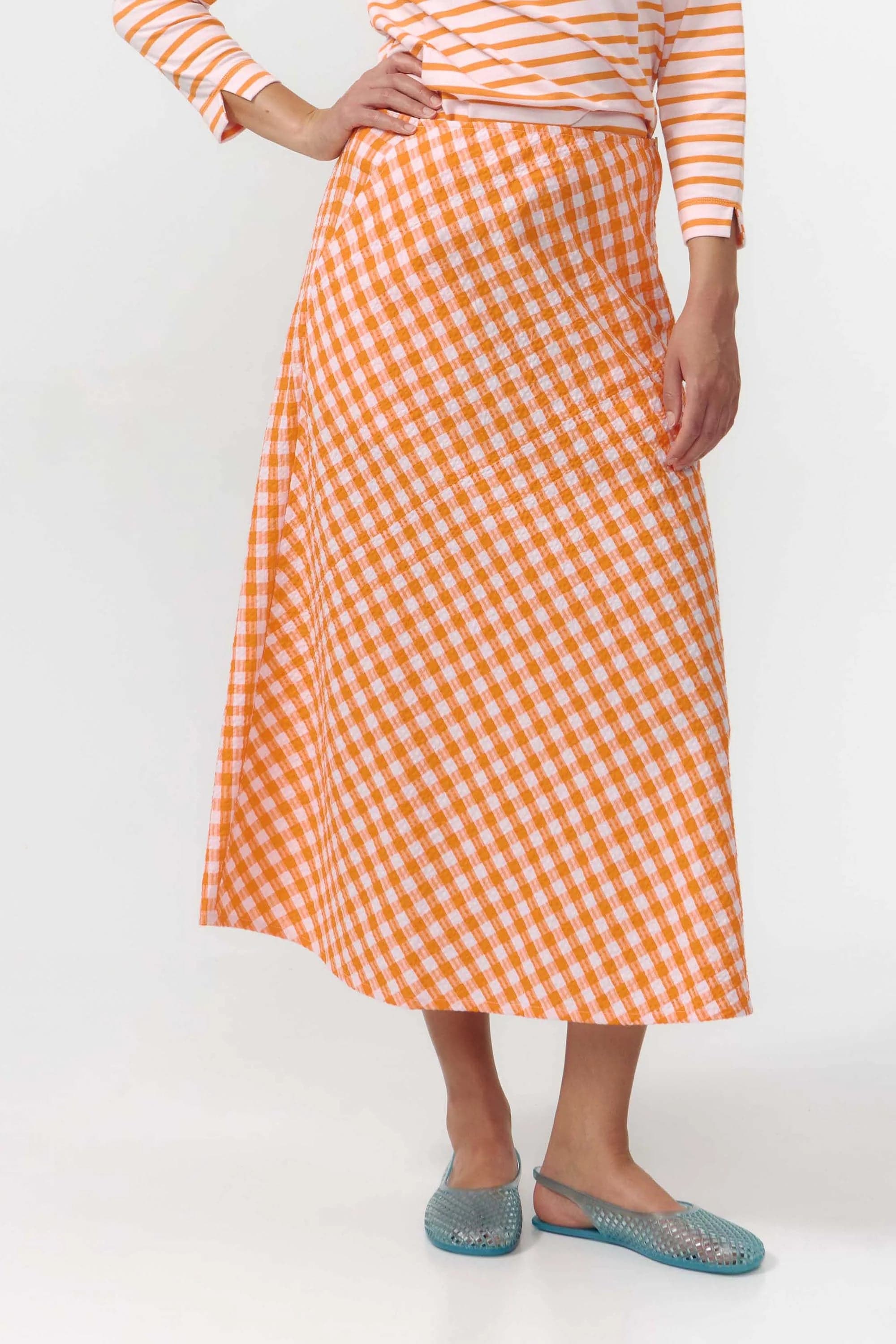 Belen Skirt Check Orange