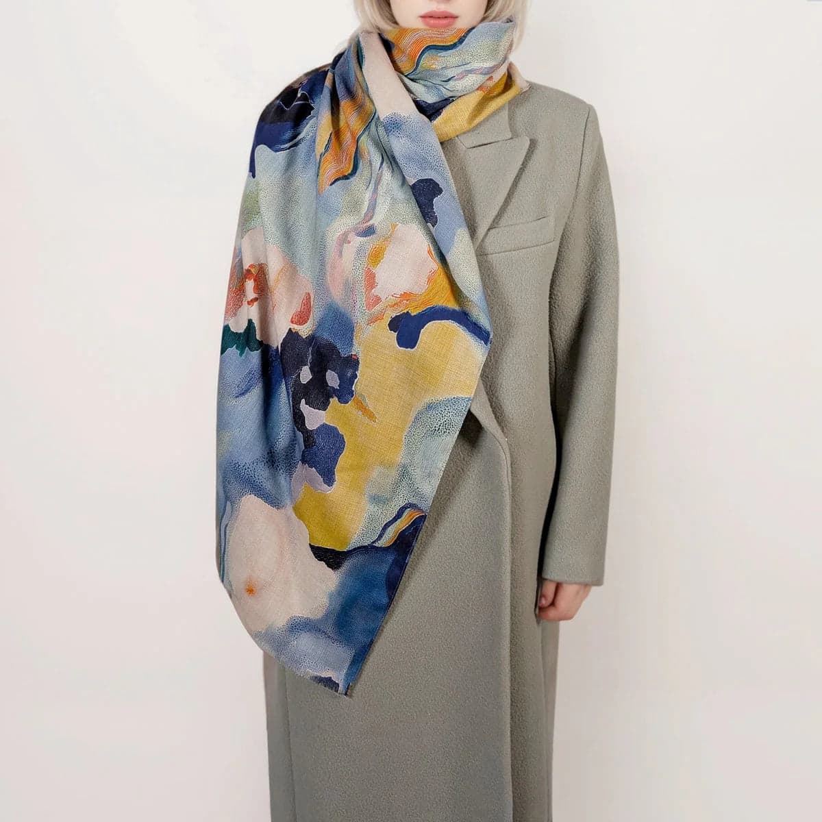 Painted Flower Scarf Multicolor