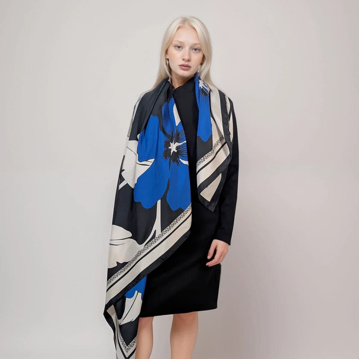 Blue Flower Scarf Blue