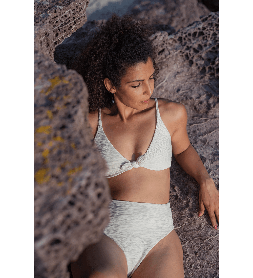 Jacquard Leona + Skyline High Bikini Valkoinen