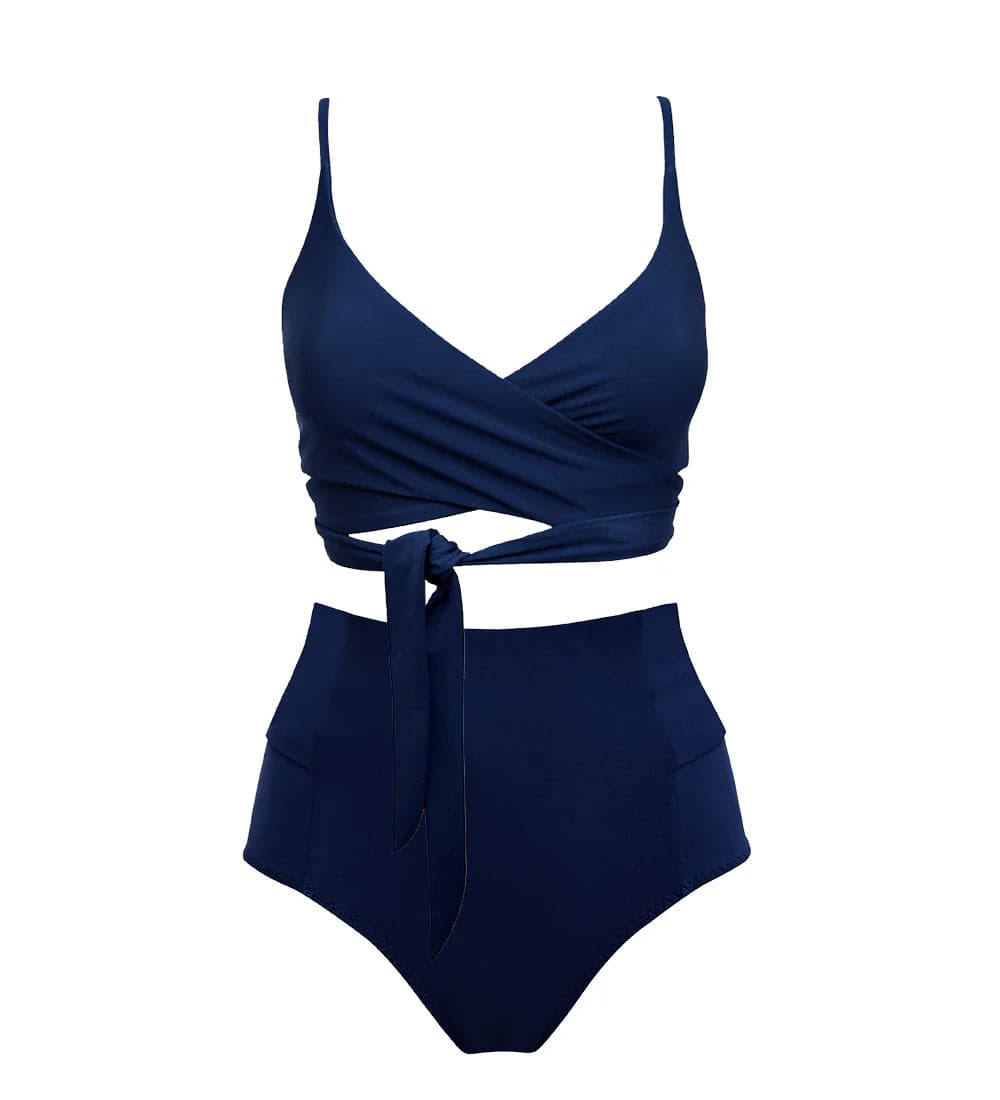 Lin + Bow-back Bikini Laivastonsininen