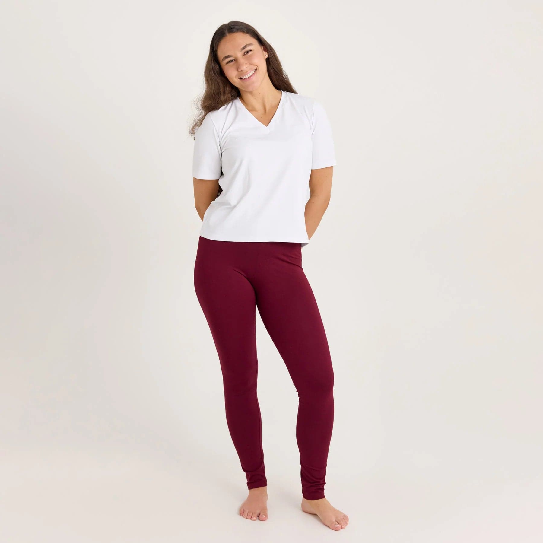Lempi Bamboo Leggings Burgundy Red