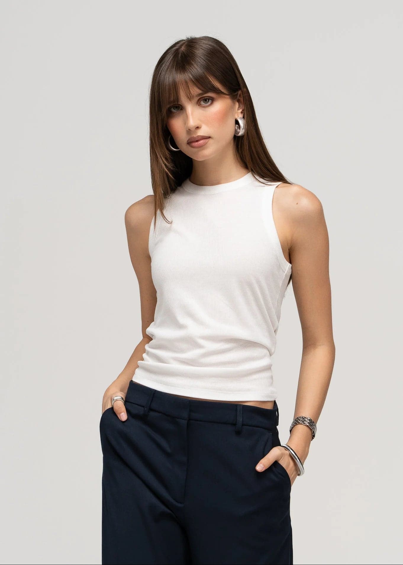 Everyday Loose Tank Top White