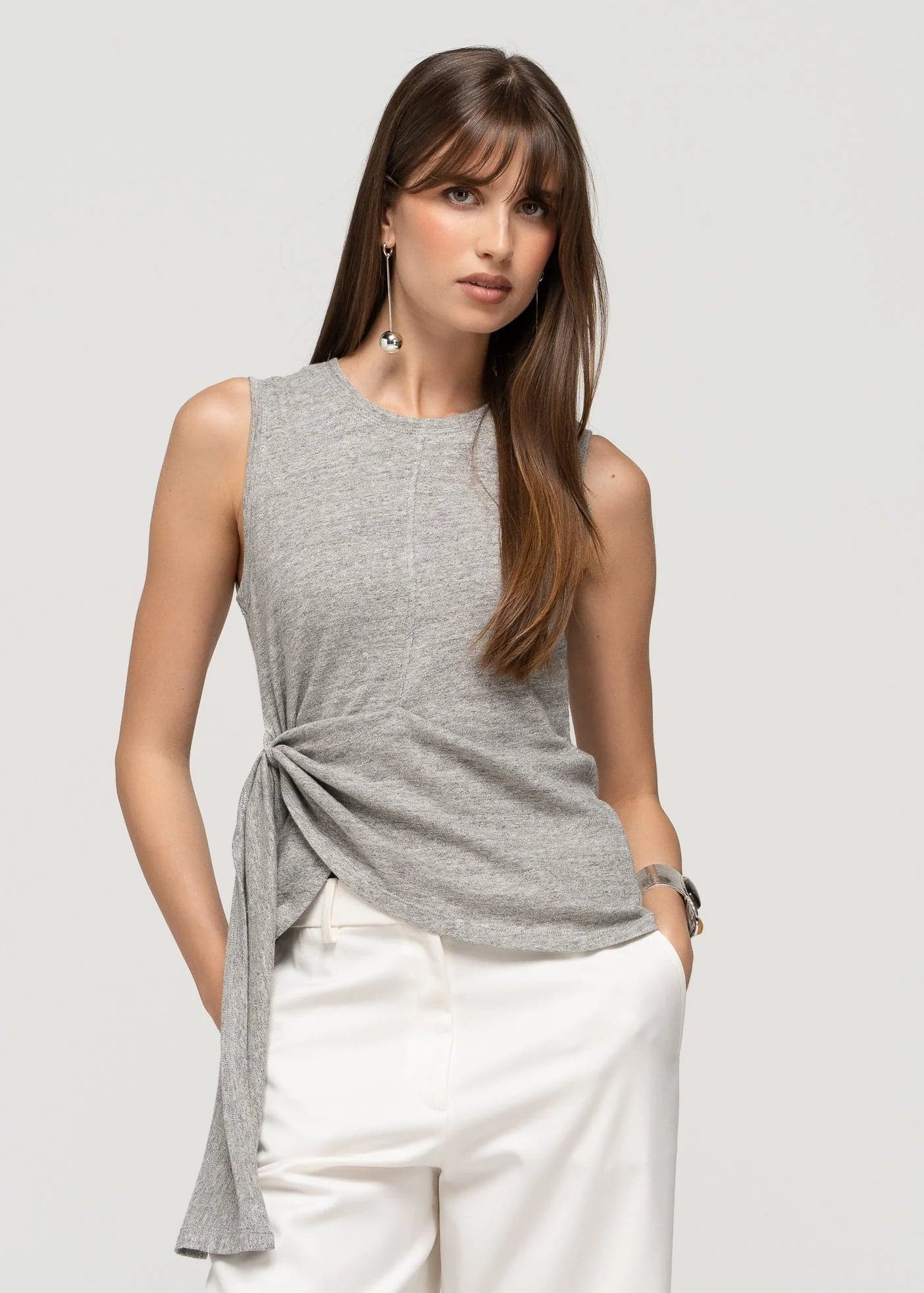Bri Twisted Tank Top Grey