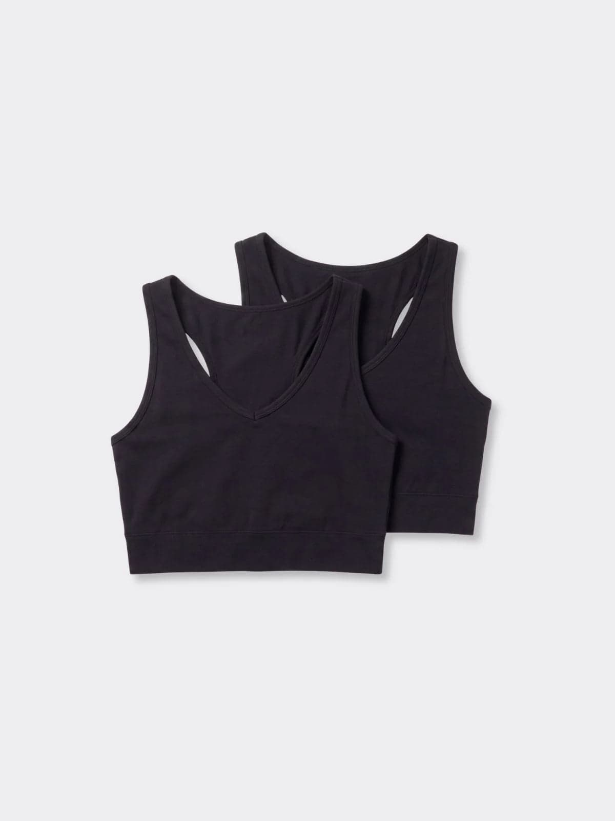 Women's V-Neck Sports Top 2-pack Black