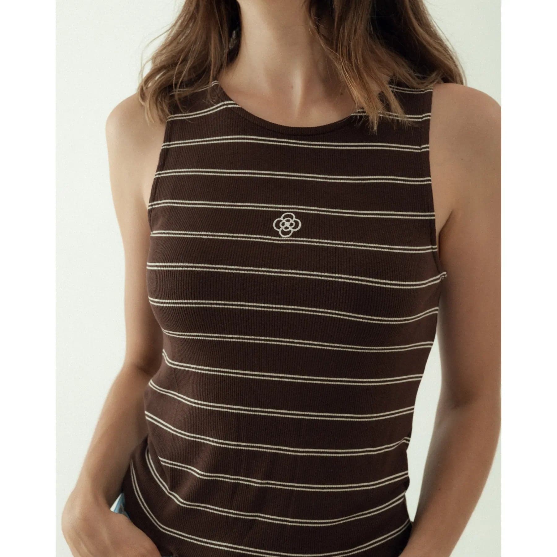 Ribbed Tank Top Brown