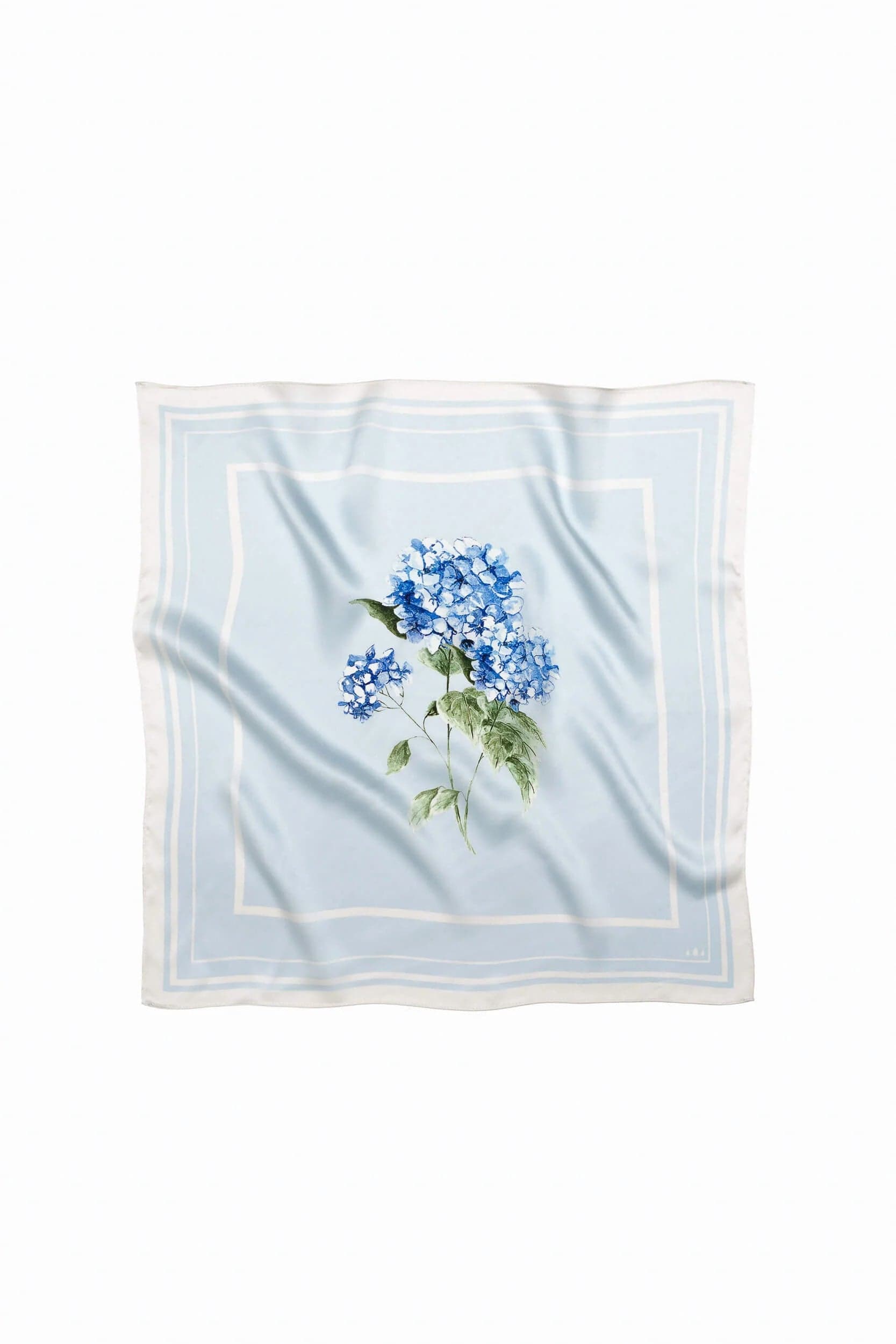 Small Floral Scarf Light Blue