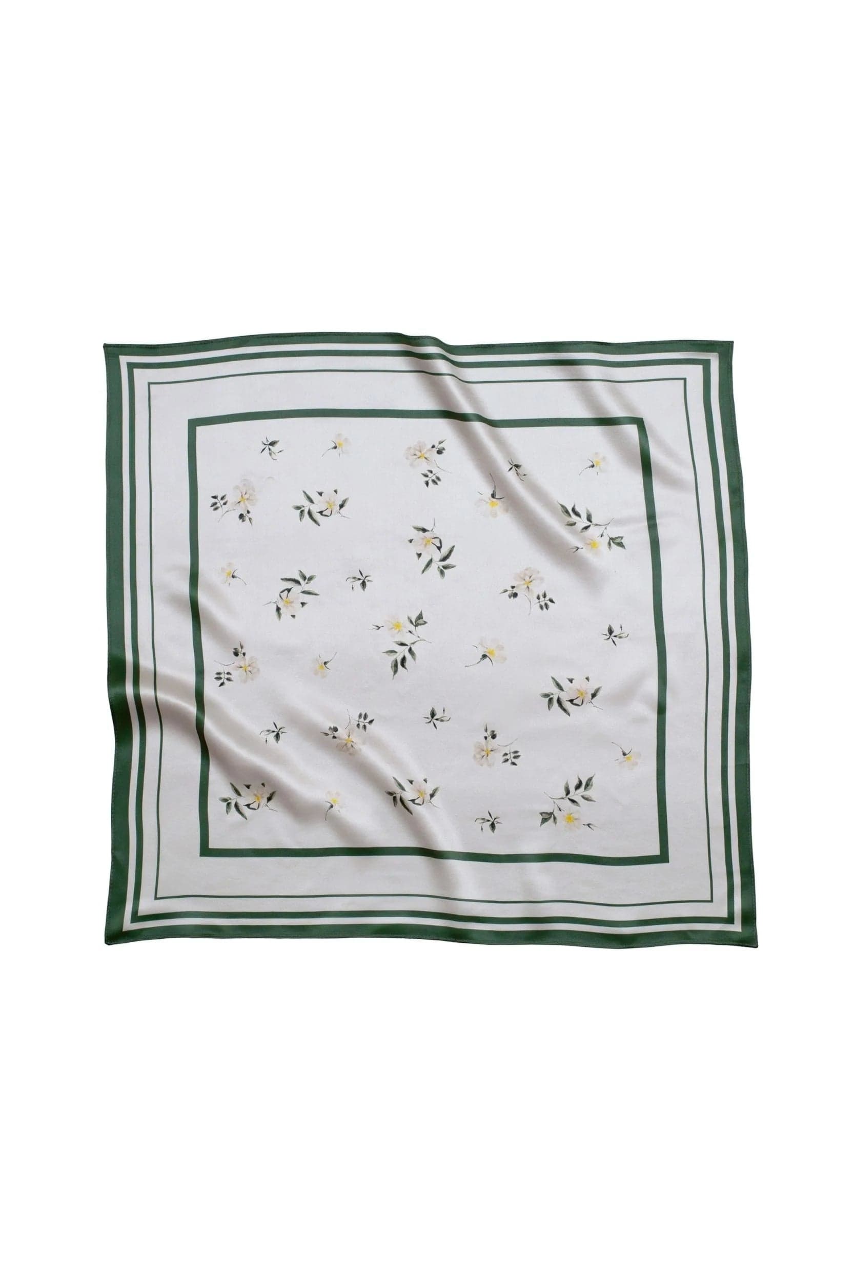 Small Floral Scarf Beige