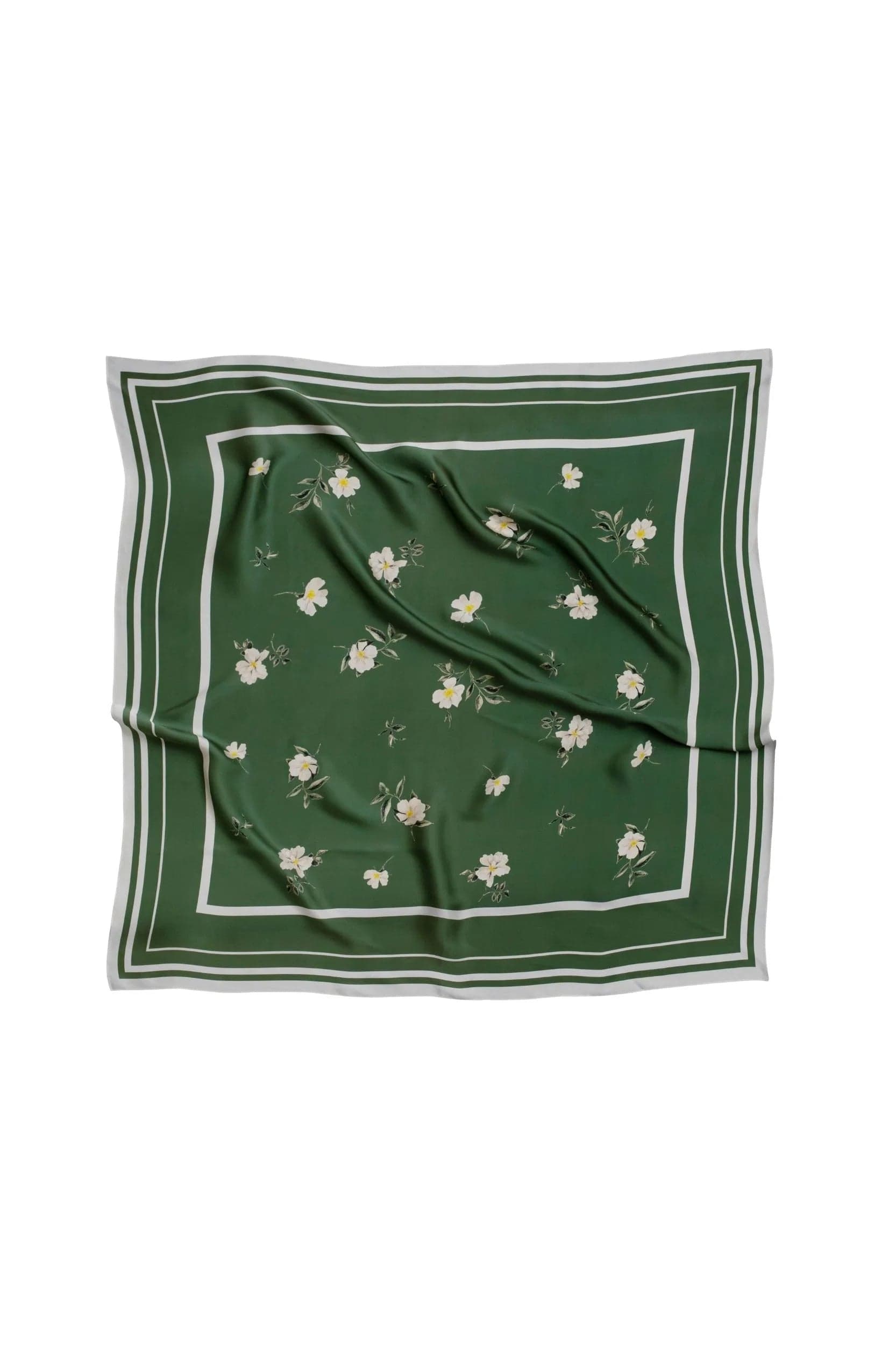 Green Collection Large Silk Scarf Floral