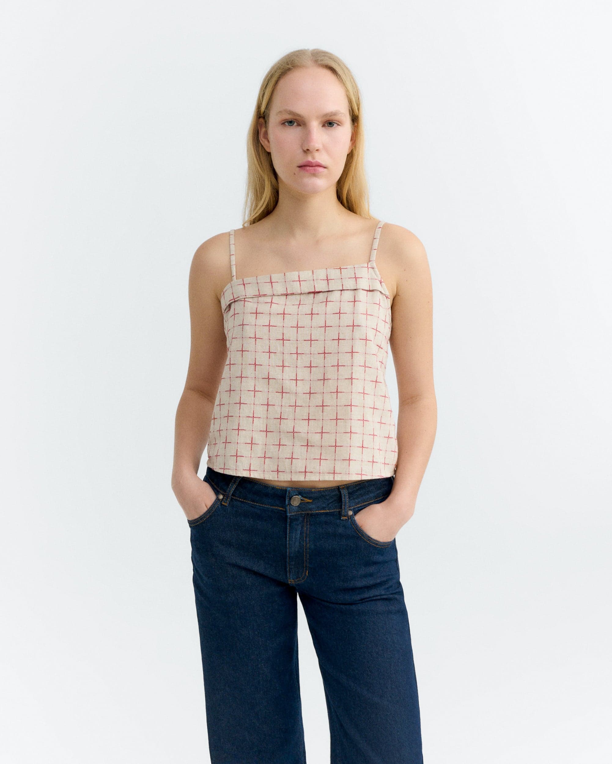 Raida Toppi Checkered Print