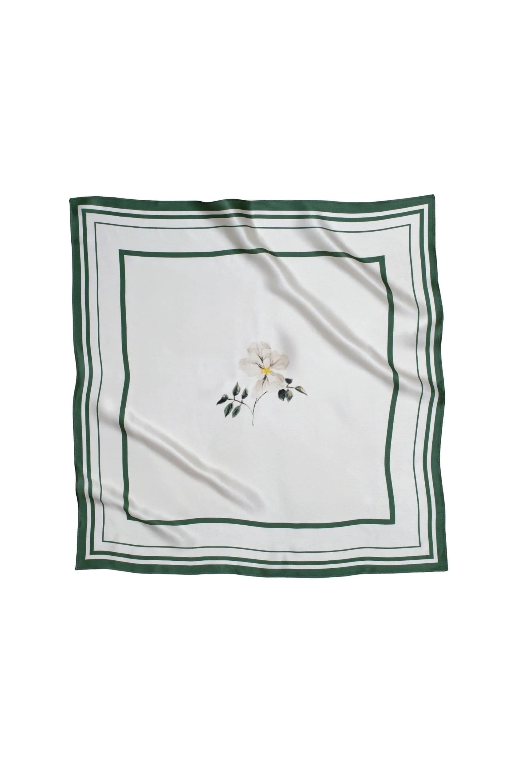 Beige Collection Small Silk Scarf Minimal Floral