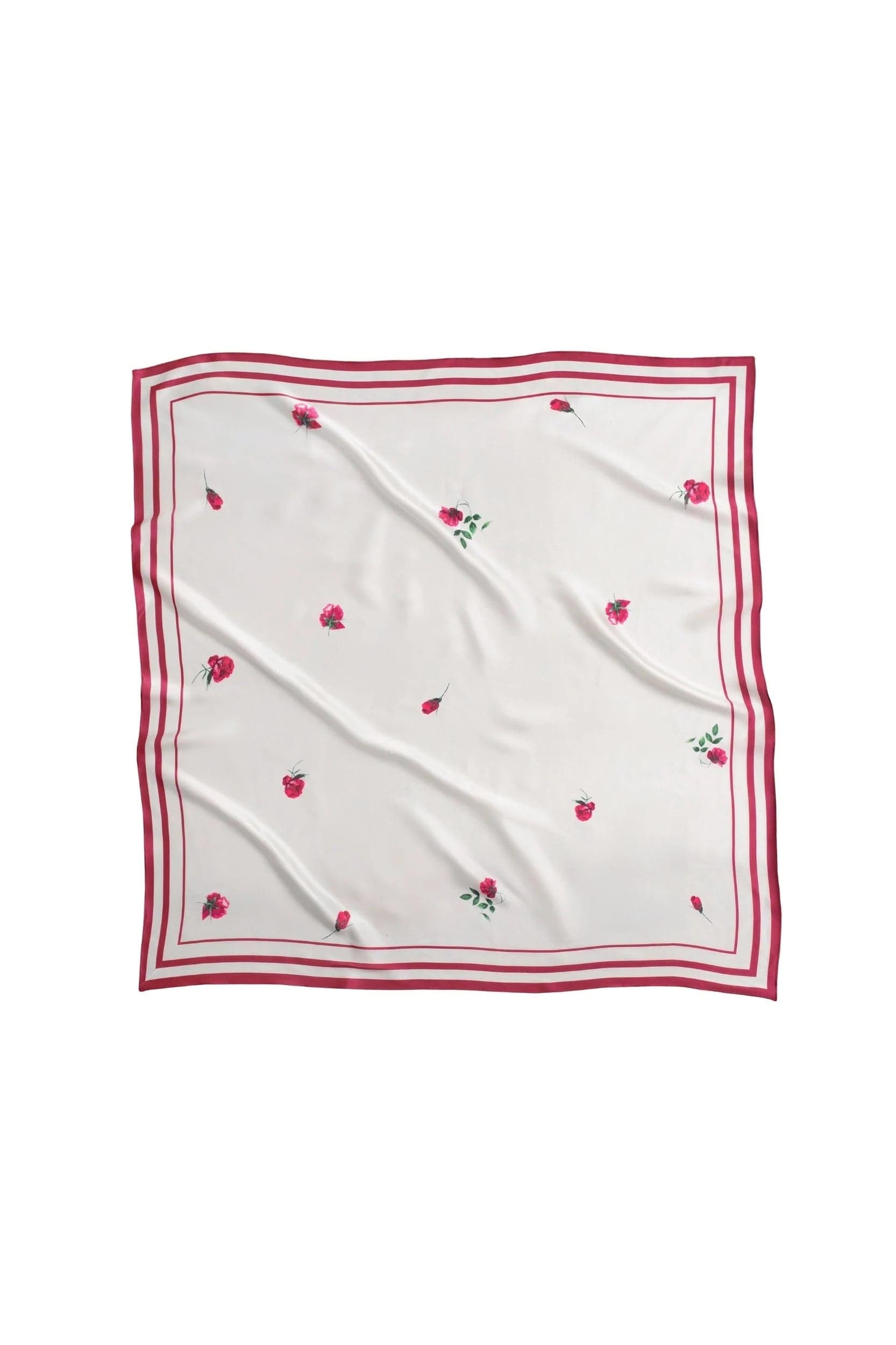 Red Collection Large Silk Scarf Floral