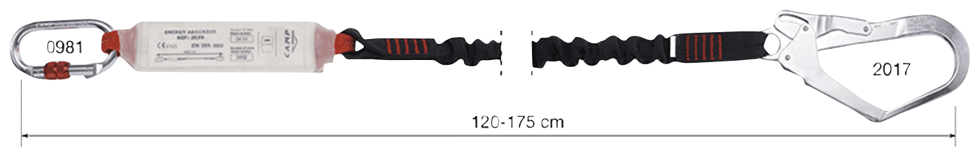 Liitosköysi nykäyksenvaimentimella 175 cm, Camp Rewind
