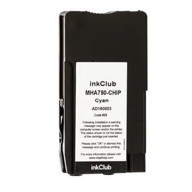 inkClub Mustepatruuna, korvaa HP 951XL, syaani, 1500 sivua MHA750-CHIP Vastaa: CN046AE