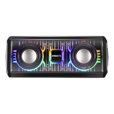 Streetz Streetz Läpinäkyvä Bluetooth-kaiutin TWS- ja LED-valotehosteilla, 10 W S320-BLK Vastaa: N/A