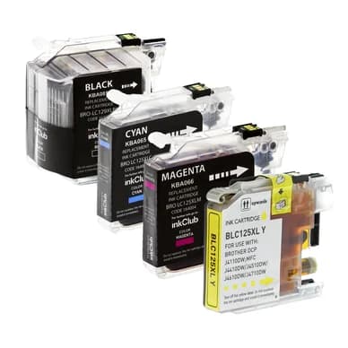 inkClub Multipakkaus mustekasetit - Korvaa Brother LC129XL/LC125XL KBA06-4 Vastaa: LC129XLVALBPDR