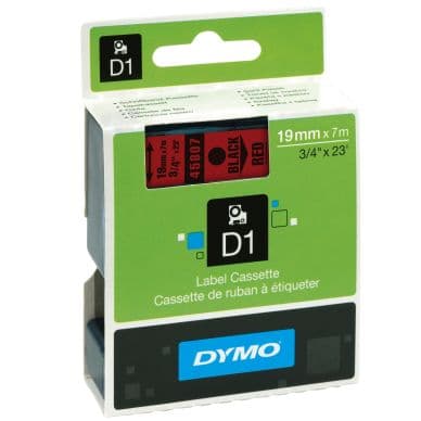 Dymo Merkkausnauha Dymo D1 19mm, musta punaisella pohjalla 5411313452175 Vastaa: N/A