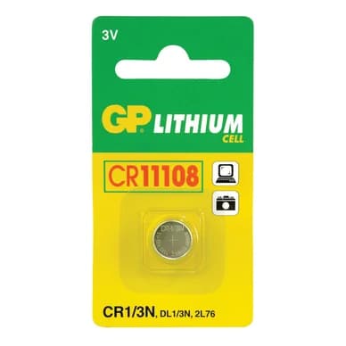 GP BATTERIES GP CR 1/3N-C1 - 3V/160mAh GP-CR11108 Vastaa: N/A