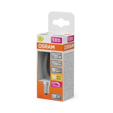 OSRAM LED Kruunu 25 Himmennettävä Kirkas 1,8W 827 E14 4099854445040 Vastaa: N/A
