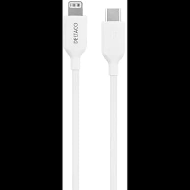 DELTACO Deltaco Latauskaapeli USB-C Lightningiin, 1 m, valkoinen 7333048055811 Vastaa: N/A