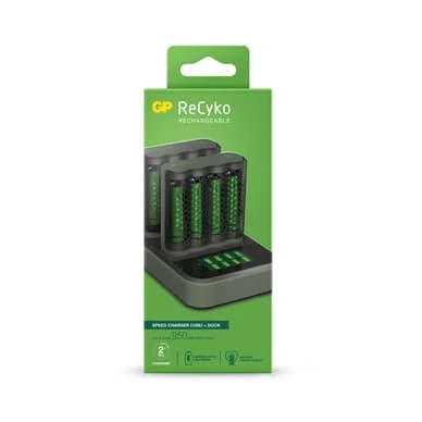GP BATTERIES GP ReCyko 2x Speed ​​akkulaturi (USB) sisältää 8x AA 2600mAh 202243 Vastaa: N/A