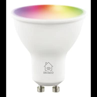 DELTACO Smart Home LED-lamppu GU10, WiFi, 4,7W, 400 lm SH-LGU10RGB02 Vastaa: N/A