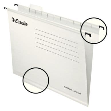 ESSELTE Riippukansio Classic Std valk. 25 kpl/pkt 90319 Vastaa: N/A