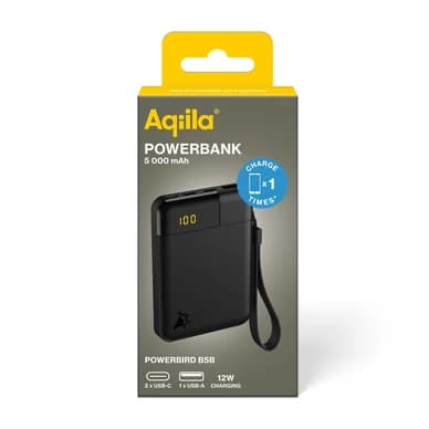 Aqiila Aqiila Powerbird B5B varavirtalähde 5000mAh 20W Black 406018 Vastaa: N/A