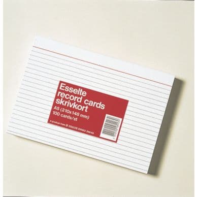 ESSELTE Kortistokortti A5 100 kpl 2-väri viivat 28903 Vastaa: N/A