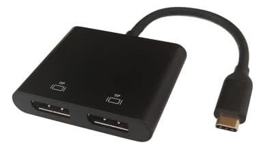 DELTACO MST-hubi, USB-C, 2 x 4K/60 Hz, DP x 2, 0,1 m, musta USBC-2DP Vastaa: N/A