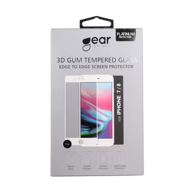 Gear GEAR Suojalasi 3D iPhone 6/7/8/SE 2/3 gen Platinum valkoinen 661125 Vastaa: N/A