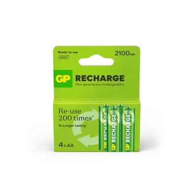 GP BATTERIES GP Recharge AA-akku 2100mAh 4-pack 201258 Vastaa: N/A