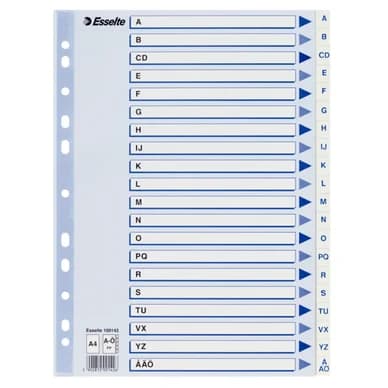 ESSELTE Rekisteri Esselte A-Ö A4 muovi valk 100142 Vastaa: N/A