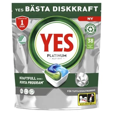 YES YES Platinum All in One, konetiskiaine 38 kpl 8700216240147 Vastaa: N/A