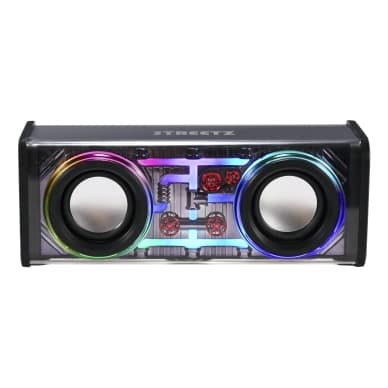 Streetz Streetz Läpinäkyvä Bluetooth-kaiutin TWS- ja LED-valotehosteilla S310-BLK Vastaa: N/A