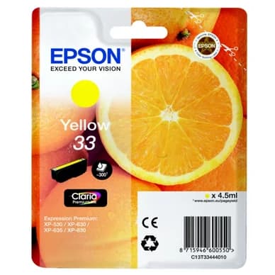 Epson Epson 33 Mustepatruuna Keltainen T3344 Vastaa: N/A