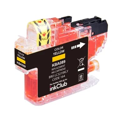 inkClub Mustepatruuna keltainen, korvaa Brother LC3219XL Y KBA089 Vastaa: LC3219XLY