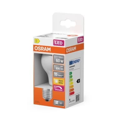 OSRAM LED Normaali 60 Himmennettävä Matta 5,9W 827 E27 4099854465079 Vastaa: N/A