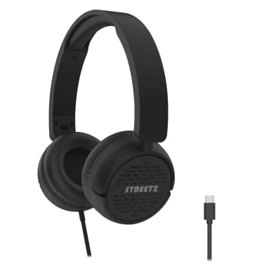 Streetz Streetz HC210 kuulokkeet, mikrofoni, äänenvoimakkuudensäätö, USB-C, musta HC210-BLK Vastaa: N/A