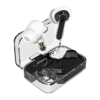 Streetz Streetz Transparent True Wireless Earbuds -nappikuulokkeet, kaksi ENC-mikrofonia T250-BLK Vastaa: N/A