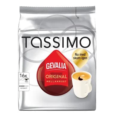 Tassimo Gevalia Tassimo Keskipaahto kahvikapselit, 16 annosta 7622210001566 Vastaa: N/A